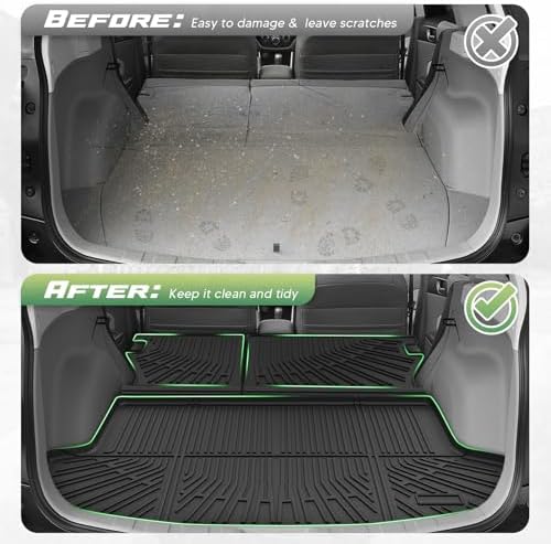 Forester Floor Mats - Car Mats for Subaru Forester 2009-2013, All Weather Full Set Cargo Liner with Backrest Mat for Forester Accessories, Heavy Duty Waterproof, Black - Image 4