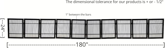 Pet Dog Gate Strong and Durable Freestanding Folding Acacia Hardwood Portable - Image 3
