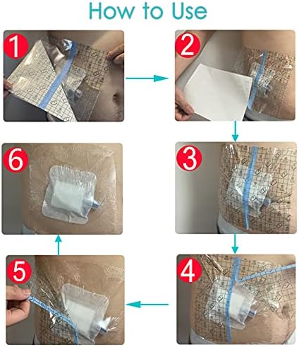 Shower Protector Dialysis Catheter Shower Cover Large Coverage Shower Shields for Peritoneal Dialysis Port Accessories PD Chest Catheter PICC Line Feeding Tube Waterproof Bandage 8"x8"(Pack of 25) - Image 6