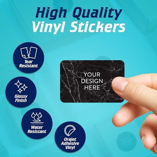 Custom Vinyl Stickers Your Image, Text, Design, Logo. Waterproof Personalized Business Labels Packaging, Bottles, Jars, Candles, Handmade. Dishwasher Safe, UV Protected, 30+ Designs Black Marble, 6x4 - Image 3