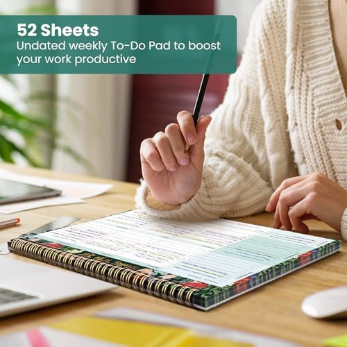 Weekly To Do List Notepad with 52 Undated Sheets（8.5"×11"）- Undated Weekly Planner Notepad for Office Desk Accessories and Supplies - Sage Blossom - Image 5