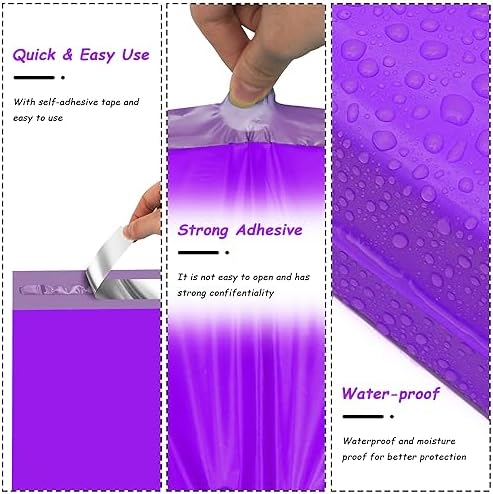 JinRuiKJ Poly Mailers 10x13 Inch, 100 Pcs Shipping Bags, Purple - Image 3