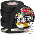 XFasten Wire Harness Tape, 3/4-Inch x 50-Foot (5-Pack), High Temp Wiring Loom Harness, Self-Adhesive Felt Cloth Electrical Tape for Automotive Engines, Noise Dampening, and Cable Protection by XFasten