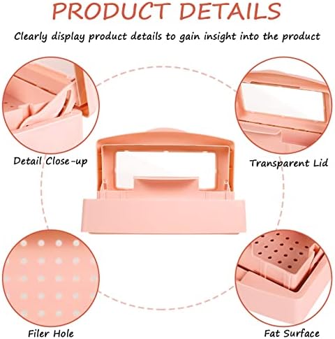 Sterilizer Box Nail Tool Disinfectant Jar Plastic Disinfectant Container Suitable for Nail Tools Hair Salons Beauty Centers and Manicure and Nail Equipment(Orange) - Image 3