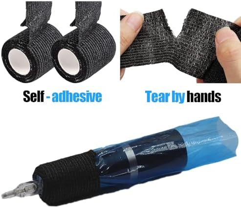 200pcs Blue Tattoo Machine Pen Covers & 4pcs Grip Tape Wraps - Image 5