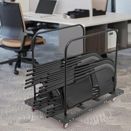 Material Handling Truck, Free Standing Large Capacity Rolling Cart, Adjustable Heavy Duty Table Trolley Desk Trolley, Steel Folding Table Cart, 29.1*45.3*38.6in Folding Table Trolley for Heavy Boxes - Image 2