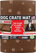 Drymate Dog Crate Mat Liner, Absorbs Urine, Waterproof, Non-Slip, Washable Puppy Pee Pad for Kennel Training - Use Under Pet Cage to Protect Floors, Thin Cut to Fit Design (USA Made) (Brown)(27"x42") by Drymate