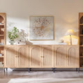 IFGET 92.63" W Modern Arched Sideboard Buffet Cabinet with Storage, Natural by IFGETEnrichYourLivingSpace