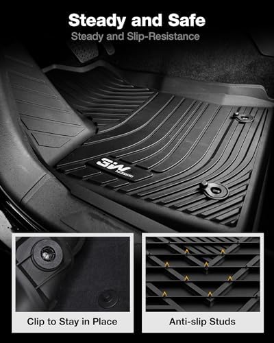 3W Floor Mats Fit 2022-2026 Toyota Tundra CrewMax Cab, TPE All-Weather - Image 2