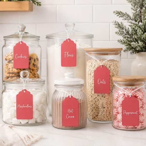 joycraft 200Pcs Price Tags with String Attached, 2.8x1.6In Red Gift Tags - Image 7