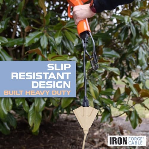 Iron Forge Cable 16 Gauge Beige Extension Cord Multi Outlet, 100 Ft - SJTW - Image 4
