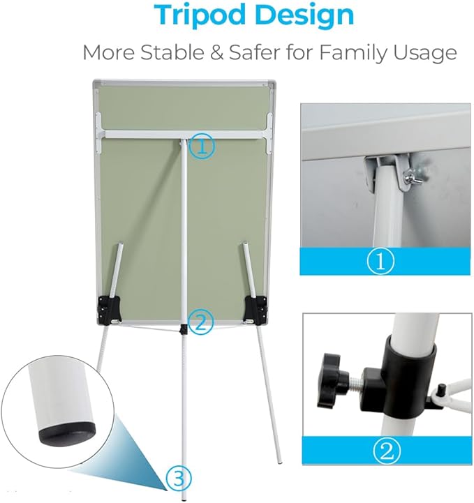 40" H x 28" W Magnetic Dry Erase Board Easel - Image 3