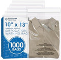 10" X 13" (1000 Count) Self Seal Clear Poly Bags with Suffocation Warning by SpartanIndustrial