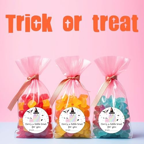 40 Pcs Halloween Theme Stickers -Lovely Laser Ghost -20 Round & 20 Tag Shaped Self-Adhesive Labels for Party Gifts, Packaging Bags, Envelope Sealing - Party Supplies for Halloween Decoration -A05 - Image 4