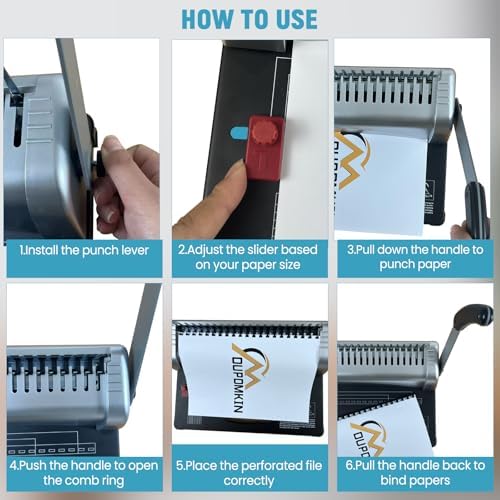 Spiral Comb Binding Machine 21-Hole, 450 Sheet Punch Binder - Image 5