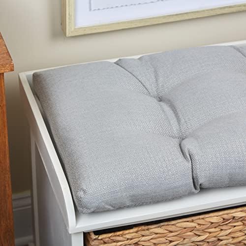 Klear Vu The Gripper Non-Slip Tufted Bench Cushion for Indoor Furniture, Assembled in USA, Entryway Storage, Bay Window, Corner Nook or Piano Seat, 33 Inches, Solid Gray - Image 5