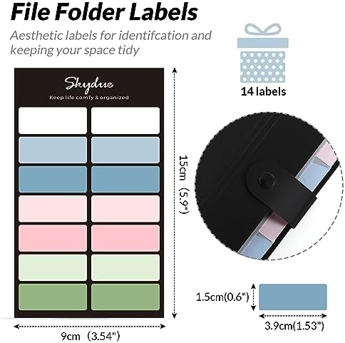 SKYDUE 8 Pockets Accordion File Organizer, Expanding File Folders, Portable Document Paper Organizer, A4 Letter Size, Snap Closure, Pack of 4 - Image 4