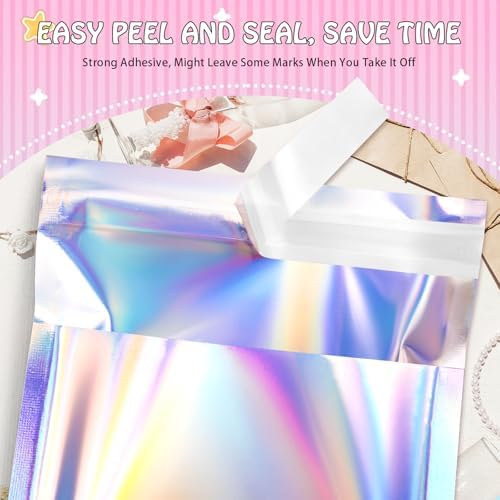 FUNFERY 4x6 in Holographic Mylar Poly Mailers Self Sealing Adhesive Bag - Image 2