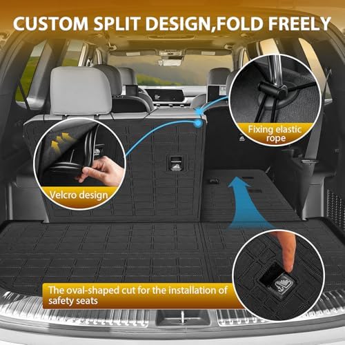 Powerty Floor Mats for 2020-2025 Kia Telluride 7/8 Passenger Car Mats Accessories, All Weather 3D TPE Anti-Slip Trunk Cargo Liner Seat Back Covers Protectors Full Set Car Accessories - Image 2