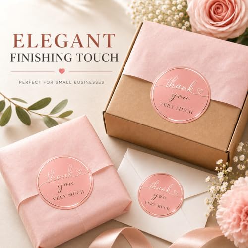 Thank You Stickers, 500 Blush Pink Round, 1.5 Inch - Image 2