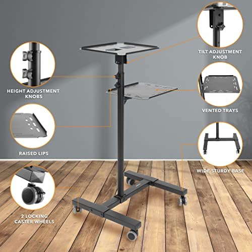 Mount-It! Projector Cart with Wheels, 36-57.5", 88 lbs - Image 3