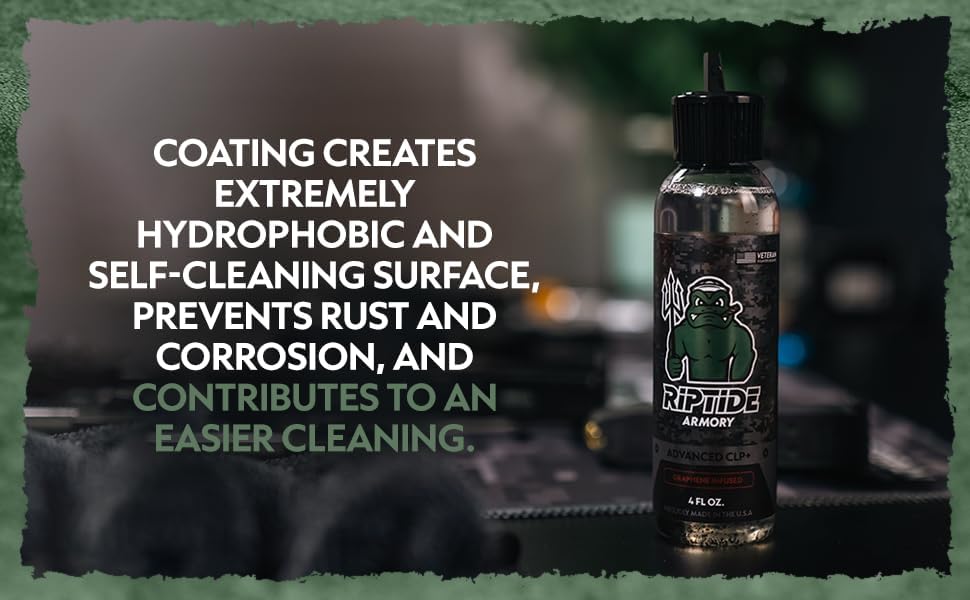 Riptide Armory Advanced Gun Cleaner & CLP+ Graphene 2 Step Kit - Clean, Lube, Protect Long-Lasting Formula - Nano Coat Technology - Veteran Founded & Formulated by Former US Navy Seal - Image 4