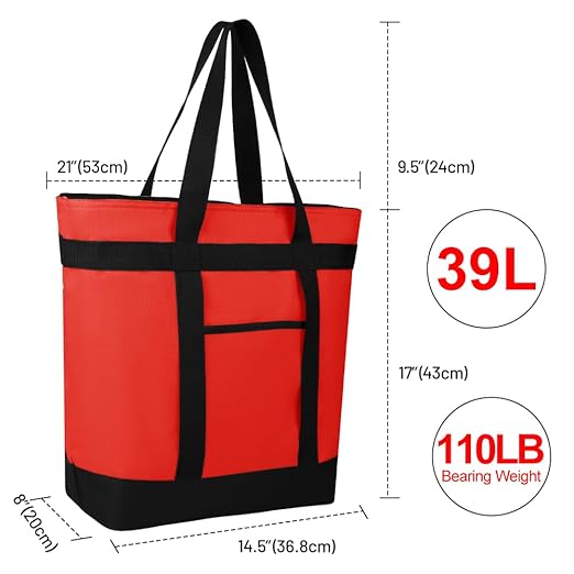 Insulated Reusable Tote Bag for Grocery Shopping for Women, Pizza/Food Delivery - Image 2