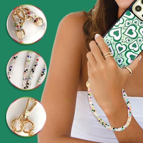 Crystal Phone Strap Crossbody and Wrist Lanyard, Anti Theft Layered & Wrist Strap Cell Phone Neck for Women - Image 3