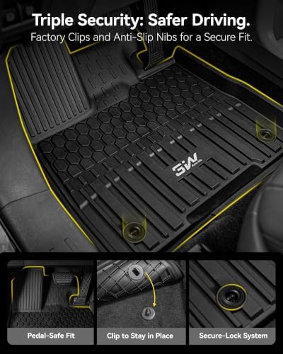 3W Floor Mats for Toyota Sienna 2021-2026 LE/XLE (Only for 8 Seat), TPE - Image 7
