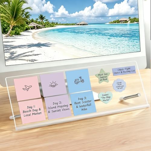 Monitor Memo Board Holder 16.5"x6.1", office organization memo holders for Computer sticky note holder, Space-Saving, Movable & Reusable, Screen saver for Office & Home Desktop Decor Extra Large by Yncotte