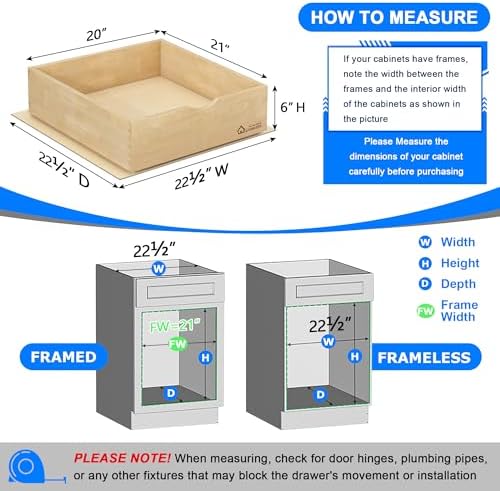WelFurGeer Soft Close Pull Out Drawer for Kitchen Cabinets, 20" W x 21" D Pull Out Cabinet Organizer, Heavy-Duty Cabinet Organizer with Easy Installation, Space-Saving Pullout Drawer for Home, Kitchen - Image 5