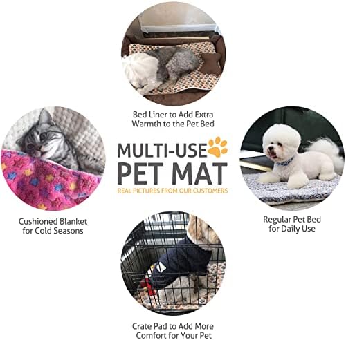 Mora Pets Dog Crate Pad Bed Ultra Soft Pet Mat Star Print Brown 35 x23 Inch - Image 4