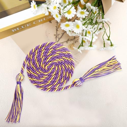 Honor Cords Gold Purple Graduation Cords Honors Cord for Graduation Ropes Grad Accessories 67" Long Braided Cord for Party Decorations Bachelor Gown - Image 3