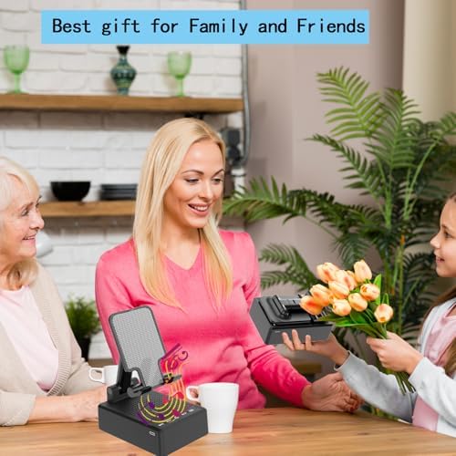 Birthday Gifts for Mother Father ,Cell Phone Stand with Wireless Bluetooth Speaker and Antislip Base HD Surround Sound for Home and Outdoors with Bluetooth Speaker for Desk Compatible with iPhone - Image 6