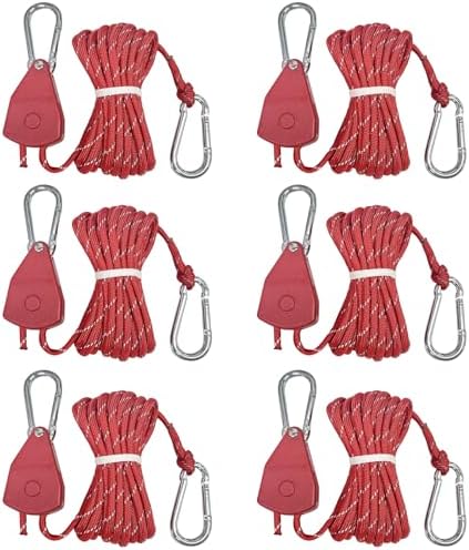 KOKKOYA 15ft Rope Ratchet Tie Downs Reflective Paracord Rollers 1/8in 6 Pcs by KOKKOYA