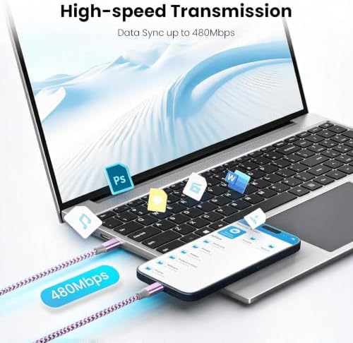 KYEHD USB C Cable，3 Pack 10FT 60W Fast Charging USB C to USB C Cable, Durable Type C Charger Cable for iPhone 17/16/15/iPad MacBook CarPlay and More - Image 3