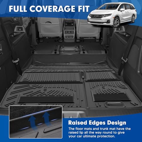 Mixsuper Cargo Liner for Honda Odyssey 2018-2024 2025 2026, All Weather Trunk Mat Backrest Mat TPE Back Seat Cover Protector for Odyssey Accessories - Image 3