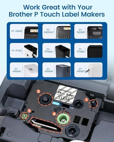 TZe TZ Tape 24mm 0.94 Laminated Clear Replacement for Brother TZe-151 - Image 2