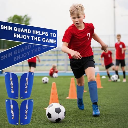Kids Soccer Shin Guards 2 Pairs Slip-in Youth Shin Pads for Boys Girls, Lightweight PP+EVA Soccer Protective Gear Fits with Shin Guard Sleeves(not Included), Toddler to Teen Sizes Multiple Colors - Image 6