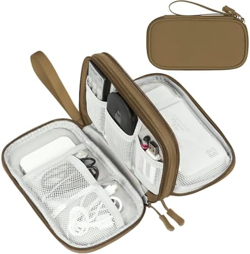 FYY Electronic Organizer, Travel Tech Pouch Bag, Cable Organizer Brown by FYY