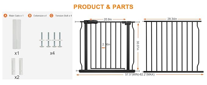 Extra Wide Baby Gate Extra Wide Extra Tall Dog Gates - Image 2