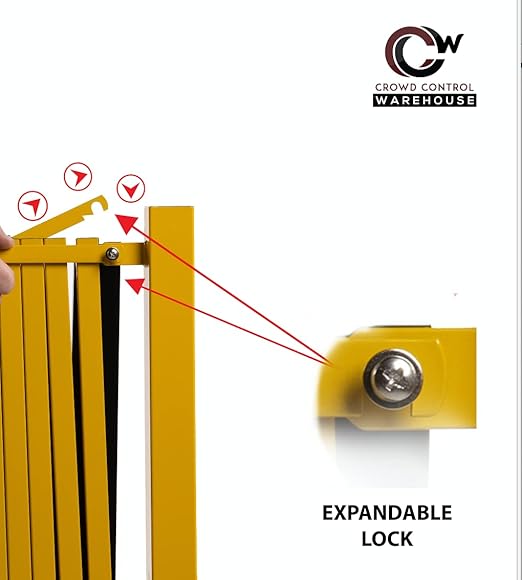 Trafford Industrial Expandable Metal Barricade, 11 Feet, Mobile Safety Barrier - Image 2