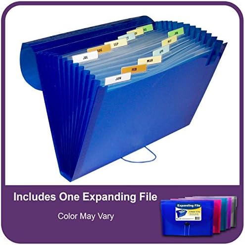 C-Line 13-Pocket Poly Expanding File, Letter Size, 1 Expanding File, Color May Vary (58310) - Image 2