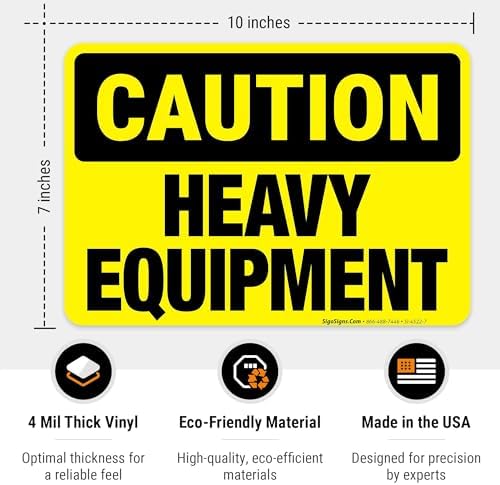 Heavy Equipment Sign, OSHA Caution Sign, - Image 3