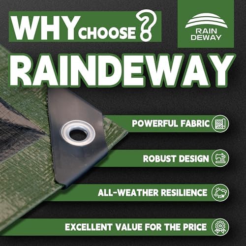 RAINDEWAY Small Tarps 4x6 Feet(5 Pack) Waterproof,9Mil Green/Black Tarp - Image 2