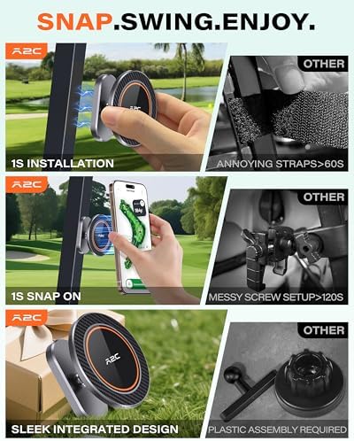 A2C Alloy Magnetic Golf Cart Phone Holder, Unique Golf Accessories for Men - Image 3