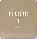 Light Brown ADA Floor 1 Sign by ADACentralSigns
