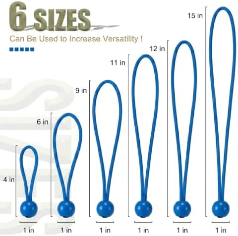 30 Pack Ball Bungee Cord, Heavy Duty Bungie Cord Balls (4",Blue) - Image 2