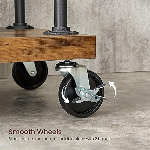 VASAGLE Clothes Rack, 5-Tier Garment Rack on Wheels, Industrial Pipe Style - Image 5