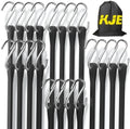 KJE 20Pack (10'', 15", 21", 31") Rubber Bungee Cords with S Hooks - Heavy Duty Black Bungee Straps, EPDM - Load 180 lbs, Outdoor Tie Downs, Securing Tarps & Canvases & Cargo in Cold Hot Climates by KJE